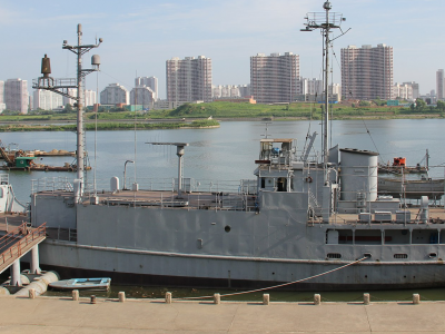 북한에 전시된 푸에블로호의 모습